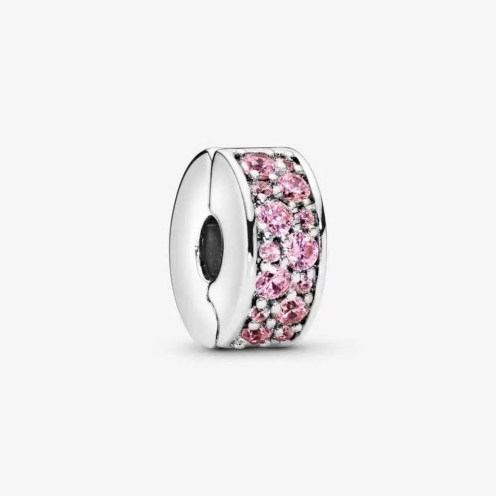 Authentic Retired Pandora CZ Bling Sparkling Charm Safety Clip Stopper Spacer
